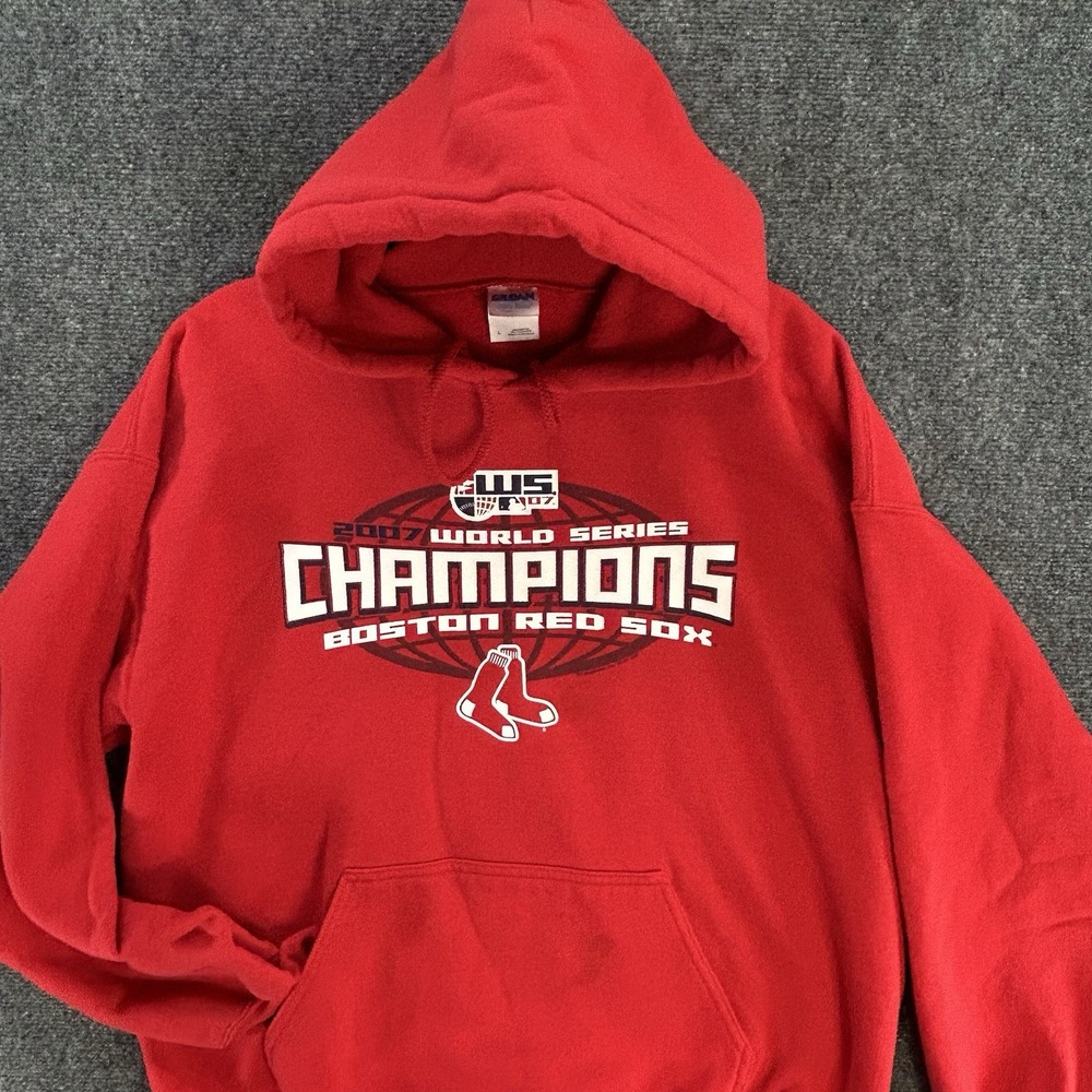 Vintage 2007 Boston Red Sox Large Red World Series Champions Sweatshirt Hoodie